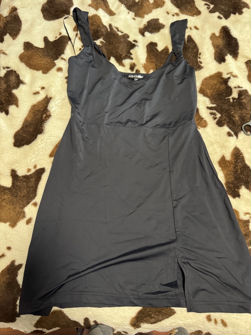 Fashion Nova Black Tank Dress with Side Detail